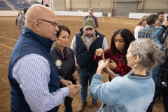 January 10, 2025: Senator Patty Kim attends the 2025 Farm Show and participates in the Celebrity Cow Milking Contest.