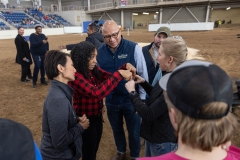 January 10, 2025: Senator Patty Kim attends the 2025 Farm Show and participates in the Celebrity Cow Milking Contest.