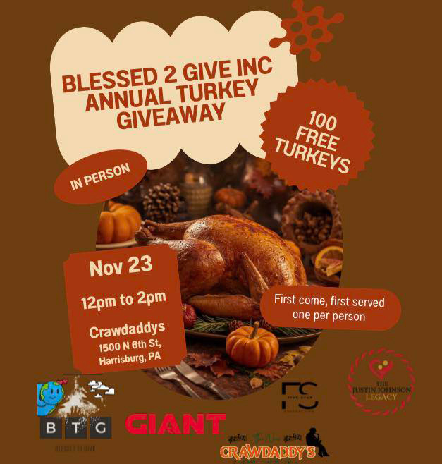 Blessed 2 Give Inc Annual Turkey Giveaway - November 23